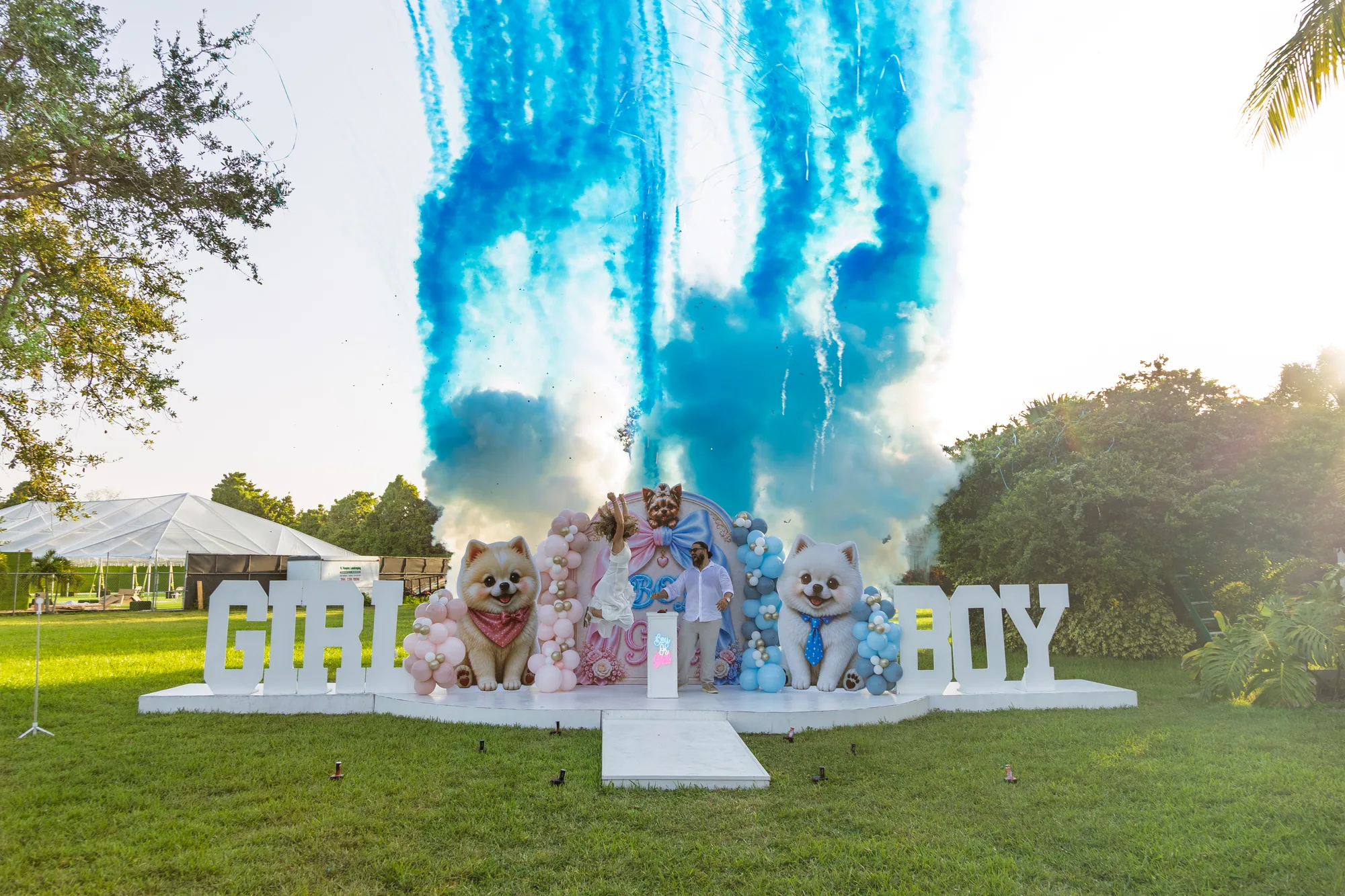 Gender reveal celebration by Mojo Productions in Miami